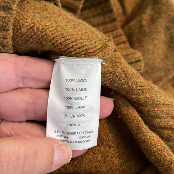 J. Crew Mustard Yellow 100% Wool Cable Knit Pullover Sweater Size Small - Picture 5 of 6